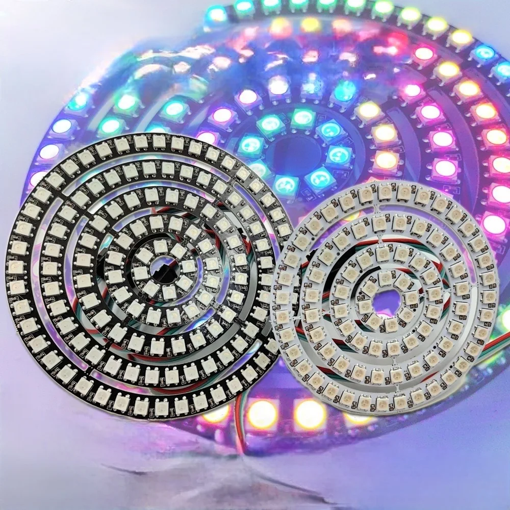 5050RGB full-color Angel Eye Circle lamp LED5V24 lamp built-in magic color car decorative light strip lights