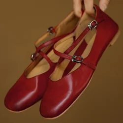 Women's cow leather narrow band cross strap slip-on flats elegant ladies high quality soft comfortable slim daily dress shoes 33