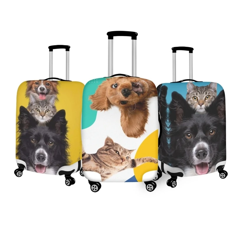 

Funny Animal Design Luggage Cover Scratch Resistant Baggage Protective Sleeve Elasticity Suitcase Covers Zipper for 18-32 Inch