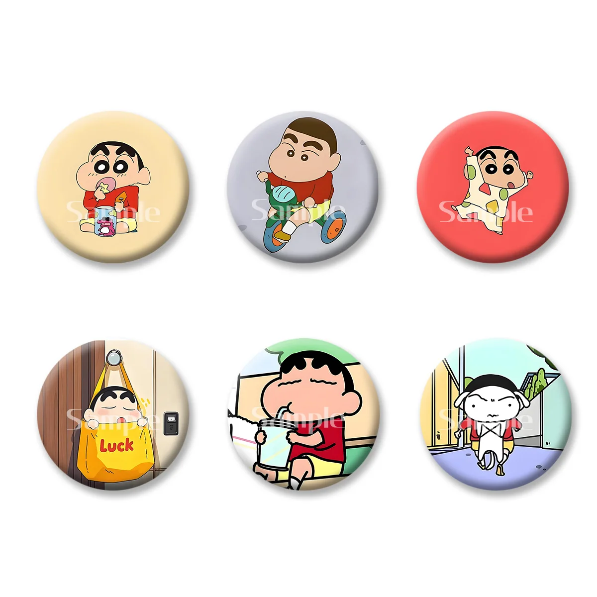 

Flash Badge Cards Shin-chan Anime Cartoon Cute Style Girl Keychains Convenient Makeup Mirror Fridge Magnet ACG Accessories