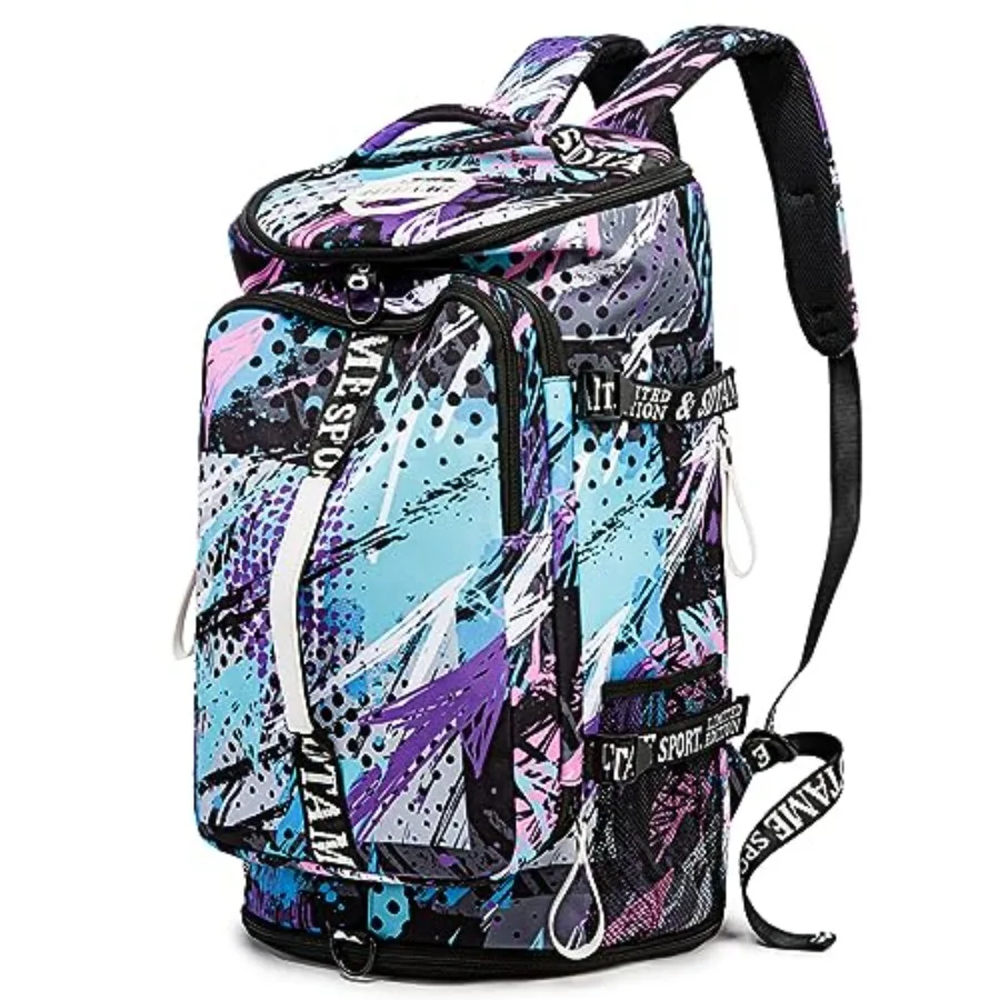 

Gym Duffle Bag Backpack with Shoe Compartment4 ways Travel Backpack for Women and Men Multi-Functional Weekender bag with Water