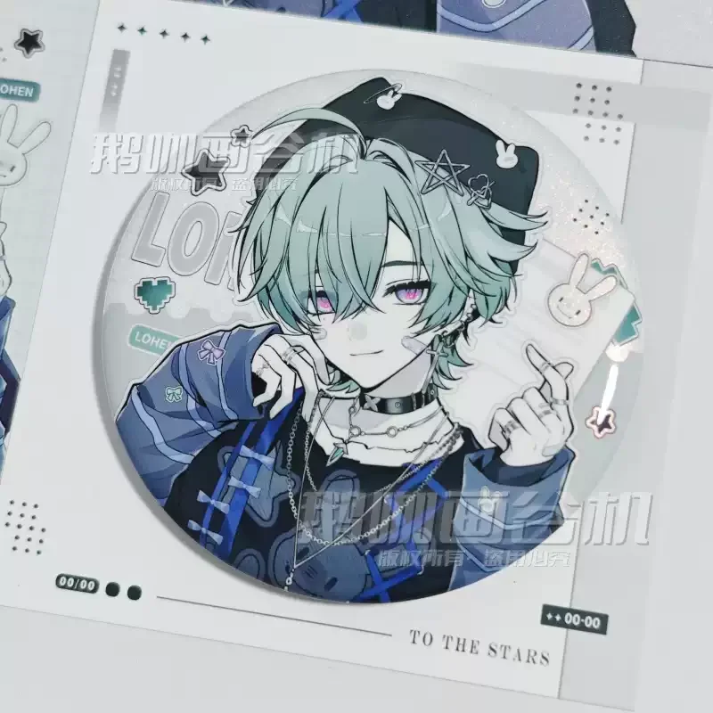 Genshin Impact Lohen Cosplay Anime Instant Camera Postcard Color Sheet Double Flash Tinplate Badge Coloured Paper Game Gifts