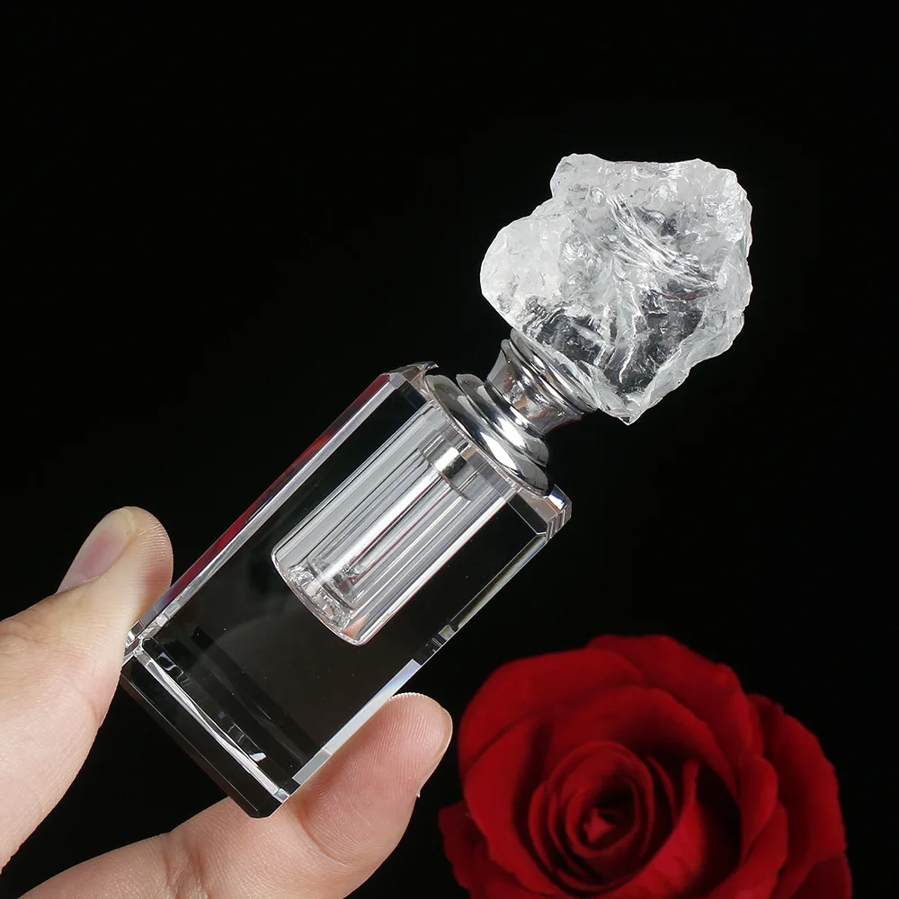 Light Luxury Natural White Crystal Vial 3ml Agarwood Essential Oil Bottle Table Decor Scent Diffuser Jar