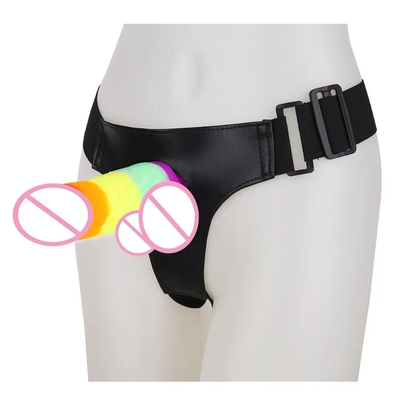 أنثى يرتدي دسار ملون ، سراويل مثلثة قابلة للفصل مع المكونات الشرجية ، دعائم يمزح للزوجين المثليات منتجات الكبار ألعاب جنسية #1