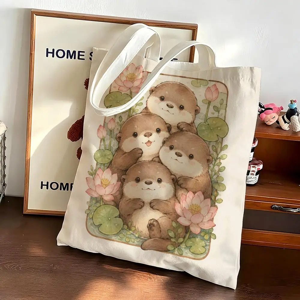 Cuddly animal clusters Storage Bags Canvas bags are suitable for going to class, shopping, gifts, and commuting