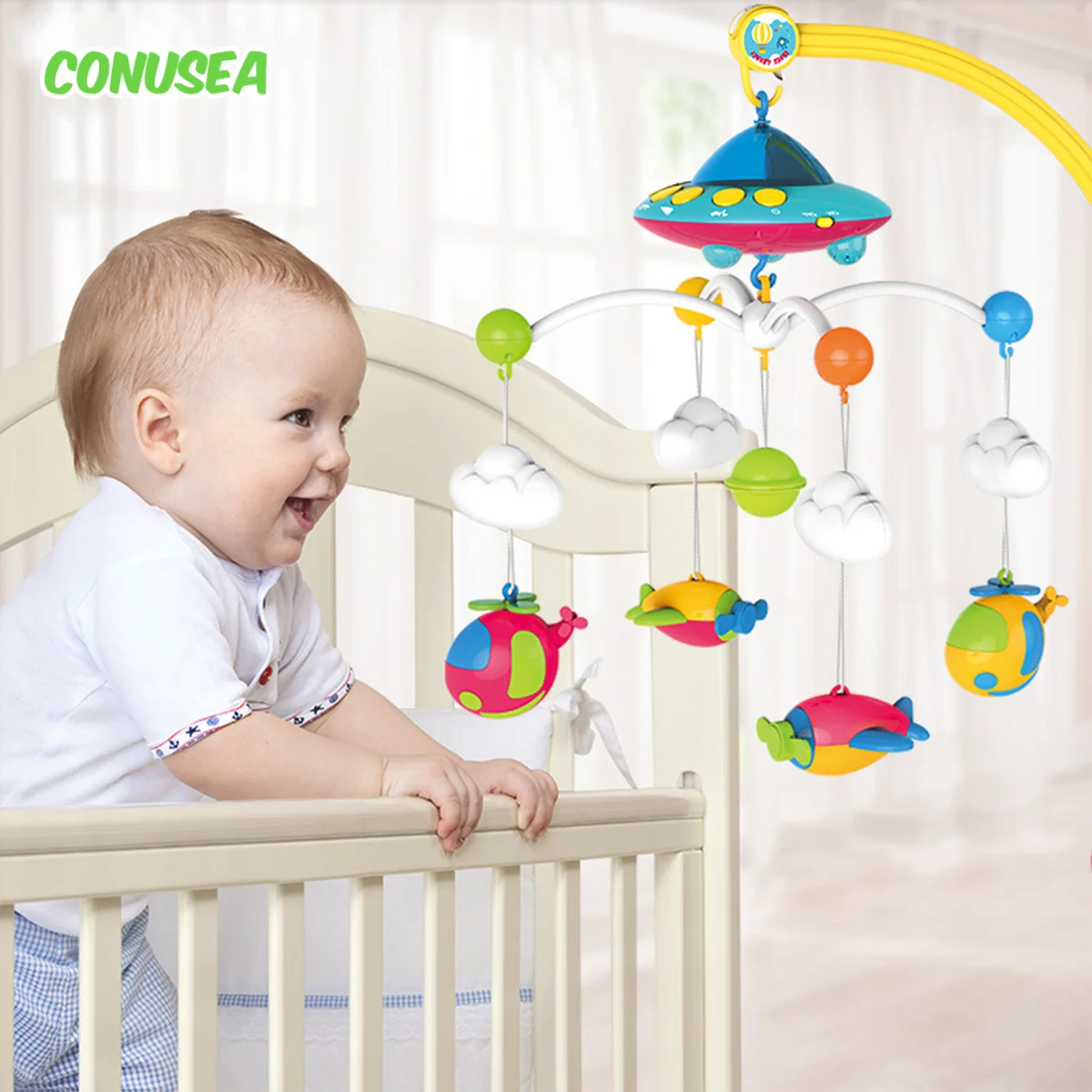 Berço do bebê móvel chocalho brinquedo para 0-72 meses infantil rotativo projetor musical luz da noite cama sino brinquedos crianças presente educacional