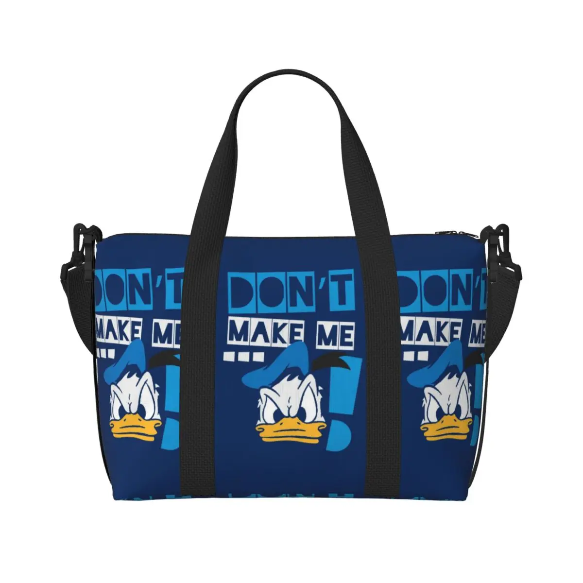 

Custom Donald Anime Duck Tote Bag for Women Big Capacity Funny Cartoon Beach Gym Travel Bags