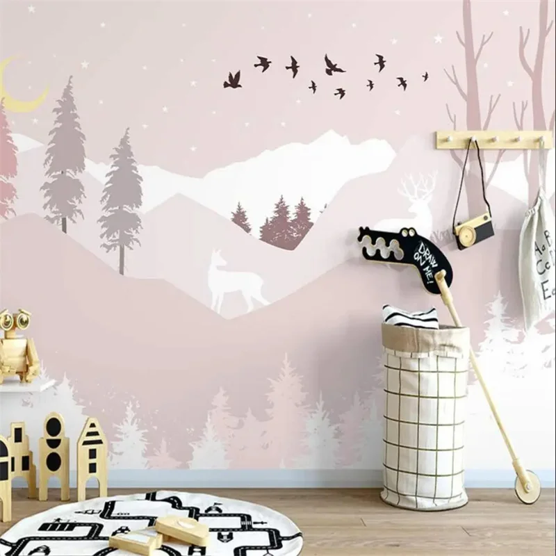 Custom wallpapers 3d rabbit hot air balloon bedroom background warm children's room kindergarten Self Adhesive Mural home decor