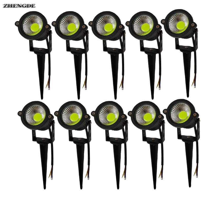 6-16PCS Outdoor LED Garden Lawn Light 5W Landscape Lamp Spike Waterproof DC12V Path Bulb Warm White Green Spot Lights 220V 110V