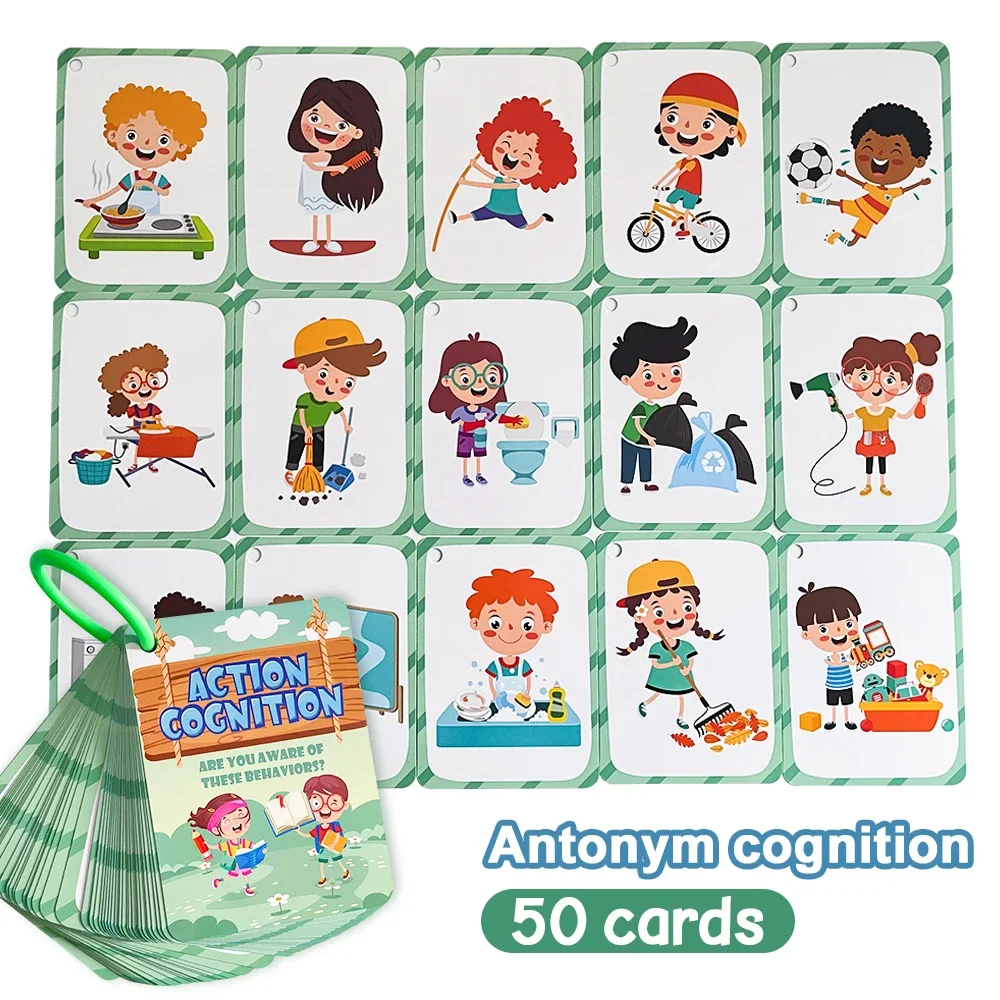 Imagem -05 - English Words Learning Cards For Kids Cognitive Flashcards Montessori Material Educativo Jardim de Infância Teaching Aids