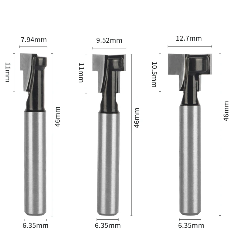 YUSUN Black Keyhole Bit T-Slot Cutter Router Bit Woodworking Milling Cutter For Wood Tools Face Mill End Mill