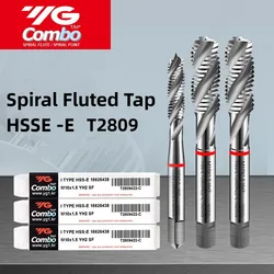 1PCS YG HSSE Metric Spiral Fluted Tap M2M2.5M3M4M6M8M10M12M14M16 X0.45 X0.8 X1.5 Machine Screw Thread Tap For Blind Hole Tapping