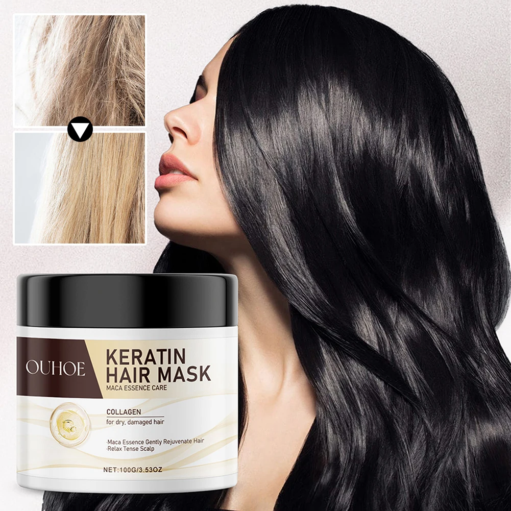 100g Natural Collagen Boost Hair Mask,Deep Repair Conditioner,Anti Drying Split Knot Anti-Hair Loss For Hair Care