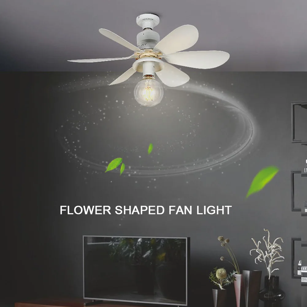 

E27 Розетка Вентилятора Светодиодный светильник E27 Основание 52 см Светодиодная лампа Потолочный вентилятор Пульт дистанционного управления Внутренний потолочный вентилятор 3 скорости для спальни Кухня