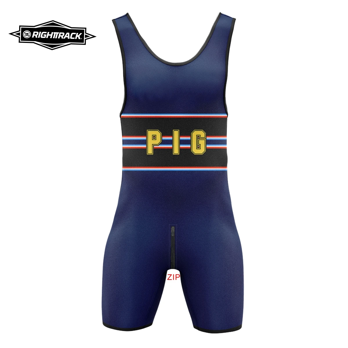 Mens Singlet Zipper Front Back SexyMan Play Bodysuits RT One-Piece Undershirts Wrestling Powerlifting Sleeveless Sleepwear