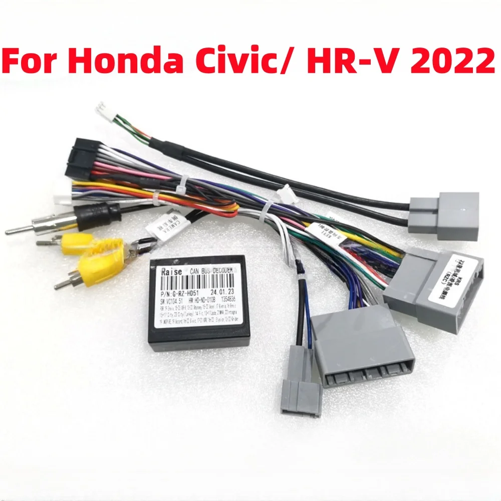 

Android Canbus Box RZ-HD51 Adaptor For Honda HRV/Civic 2022 High configuration 16 Pin Power Wirng Harness Cable Car Radio
