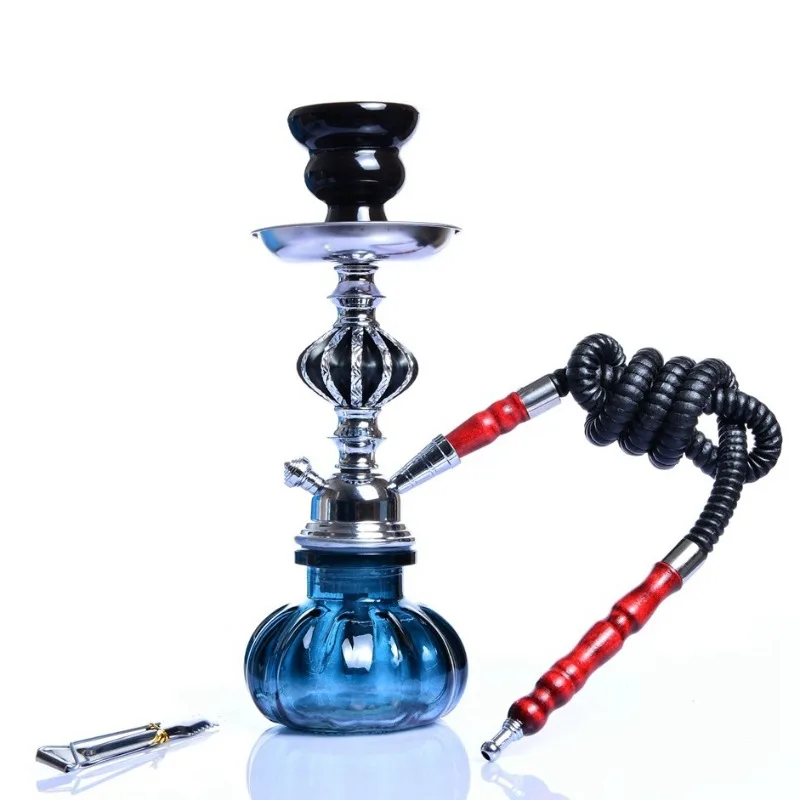 

Travel Arabian Hookah Set Glass Hookah Shisha Single Hose Pipe Ceramic Bowl Accessories Sheesha Narguile Chicha Water Pipe