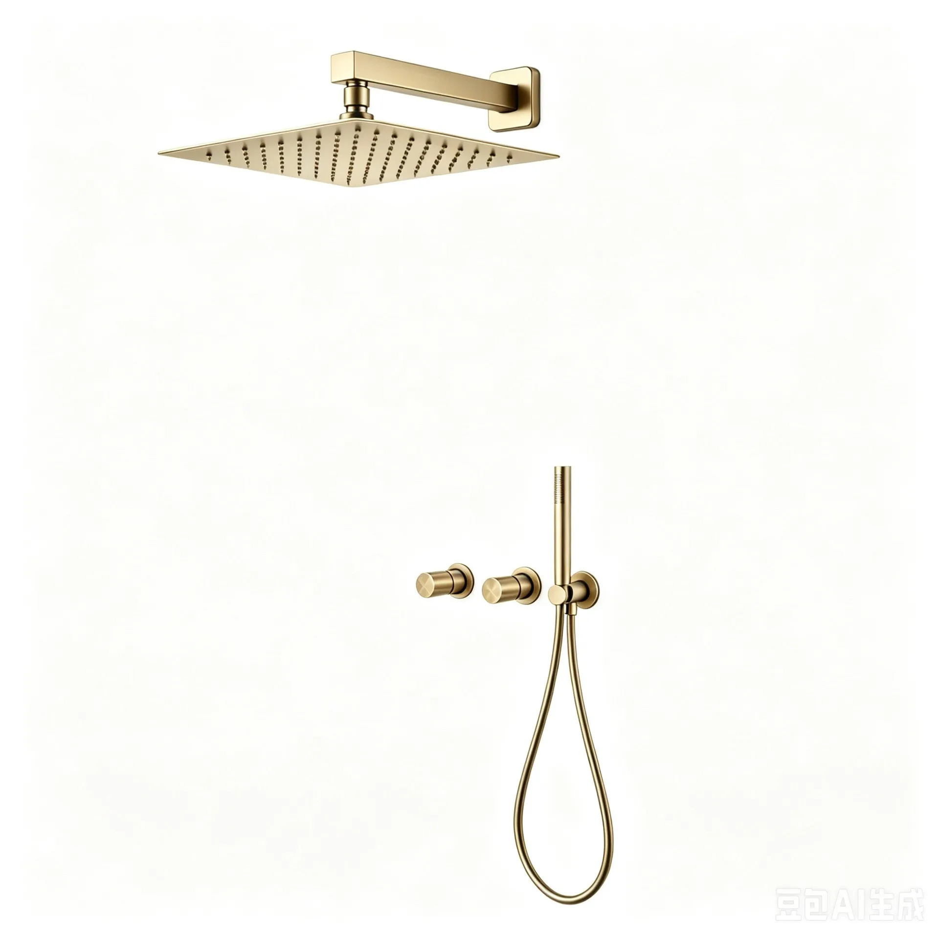 10 inch All-copper pre-embedded shower shower set pressurized household embedded concealed toilet shower