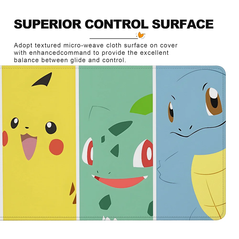 Bonito mousepad gamer tapete de mesa de borracha sobre borda antiderrapante kawaii gaming teclado almofada p-pokemons mouse pads acessórios do computador