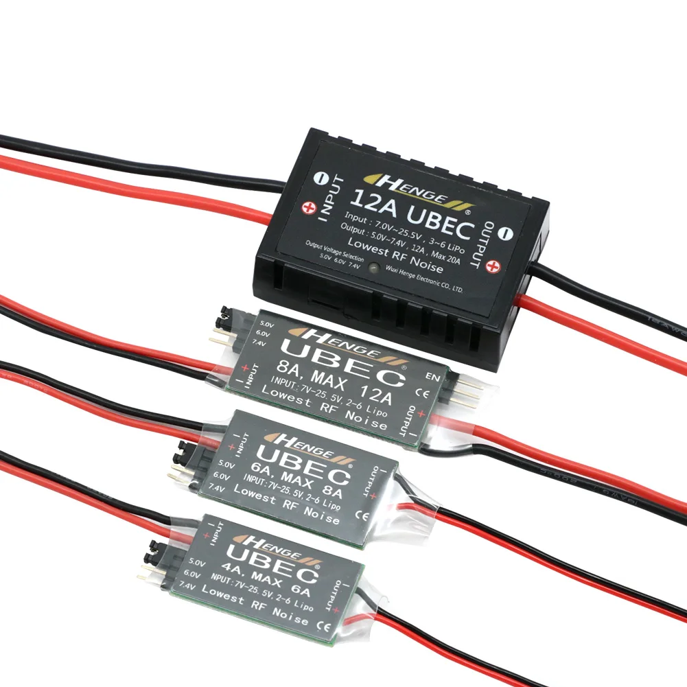 HENGE BEC 4A 6A 8A 12A UBEC 5V 6V 7.4V Mode de commutation BEC stabilisateur de tension pour avions RC accessoires de batterie de bateau