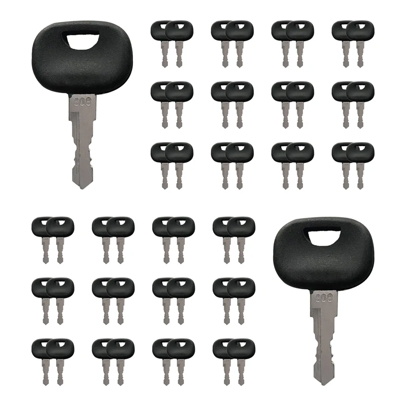 50 Pcs Ignition Keys 606 10221073 ELI80-0111 LW10288887 AT322699 Compatible with John Deere 755C 950C 605C 655C 1050C