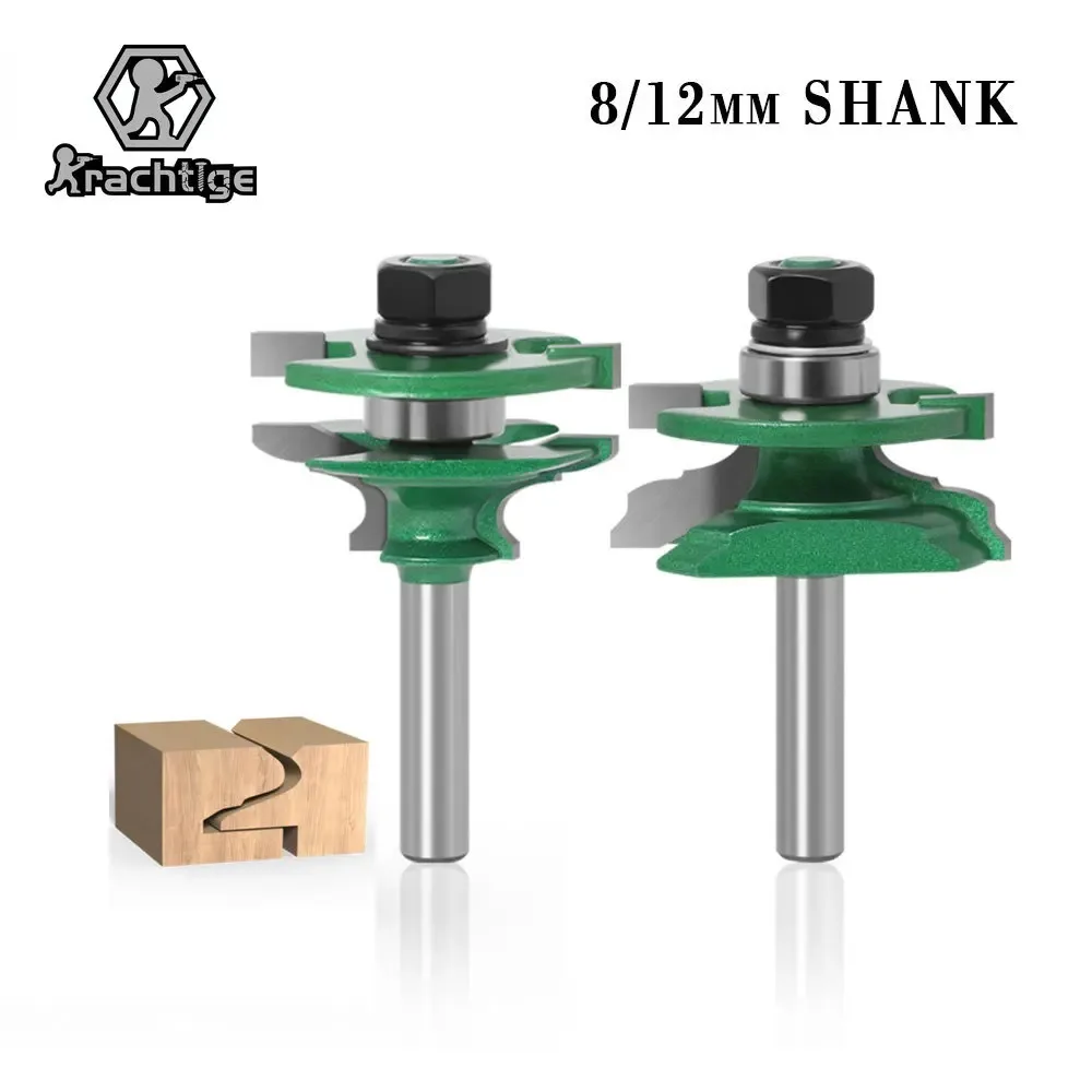 

Krachtige 2Pcs Raised Panel Cabinet Door Router Bit Set 8mm/12mm Shank 2 Bit Ogee Woodworking Cutter Woodworking Router Bits