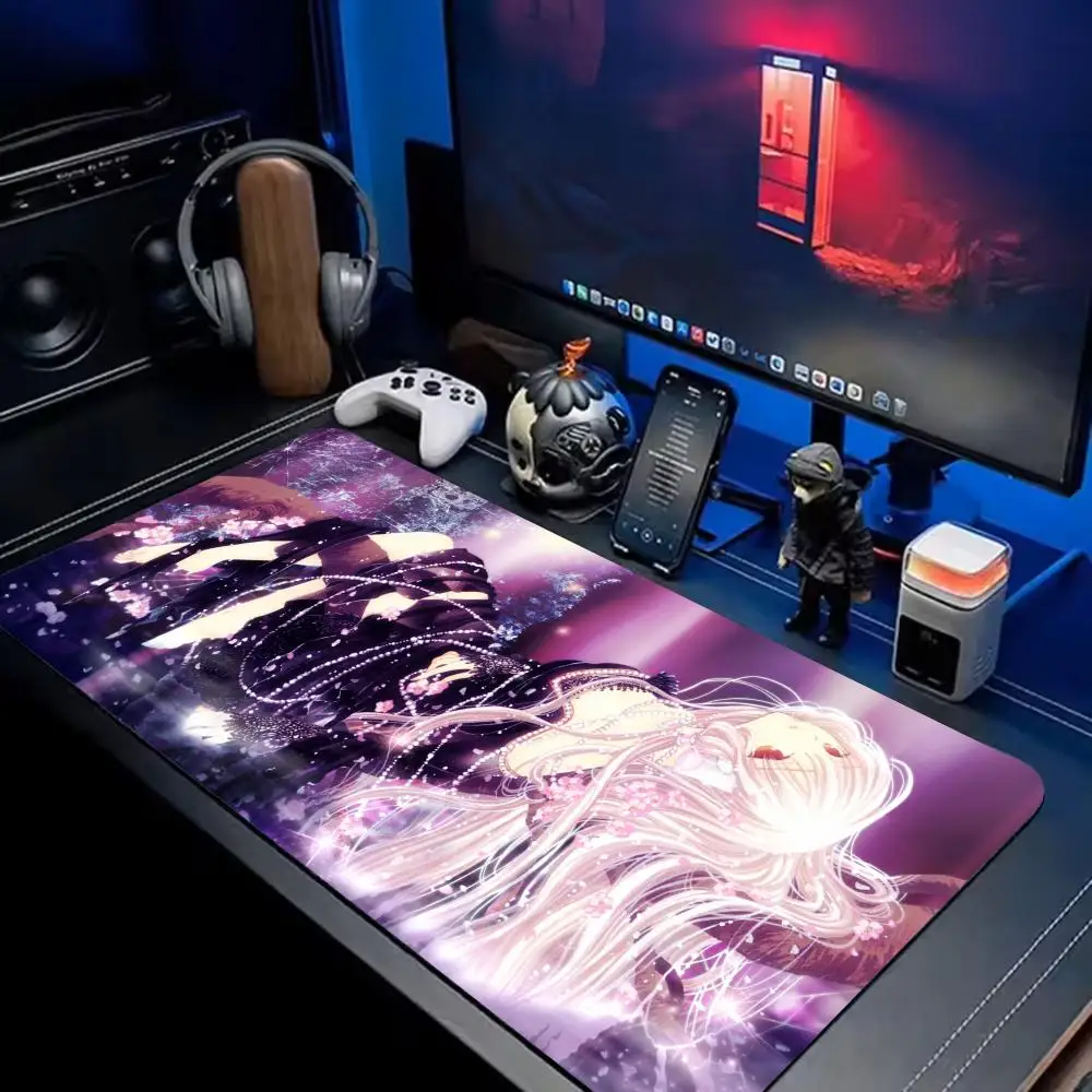 C-Chobits Chii Anime Girl Mouse Pad Extra Large XXL Extended Gaming Desk Mat Customizable natural non-slip rubber