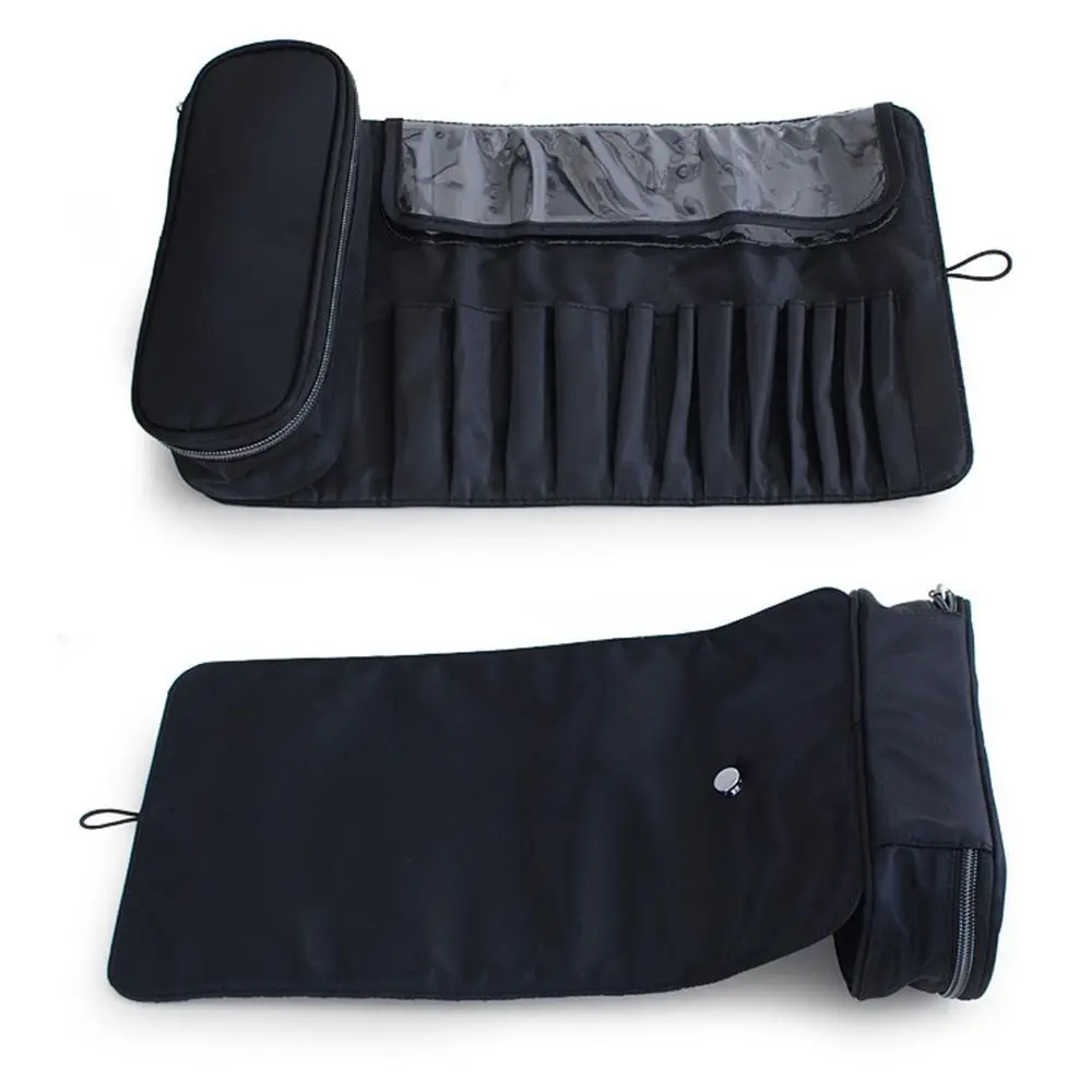Waterproof Makeup Brush Bag Rolling Bags Large Capacity Cosmetic Storage Bag Portable Dust-proof Nylon Makeup Case Storage Pouch