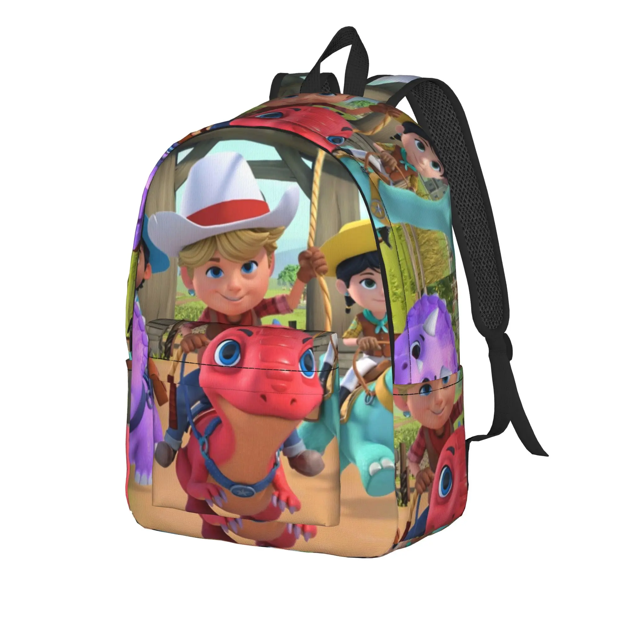 D-Dino Ranch Backpack  Unisex Polyester Travel Backpacks Soft Novelty School Bags Rucksack