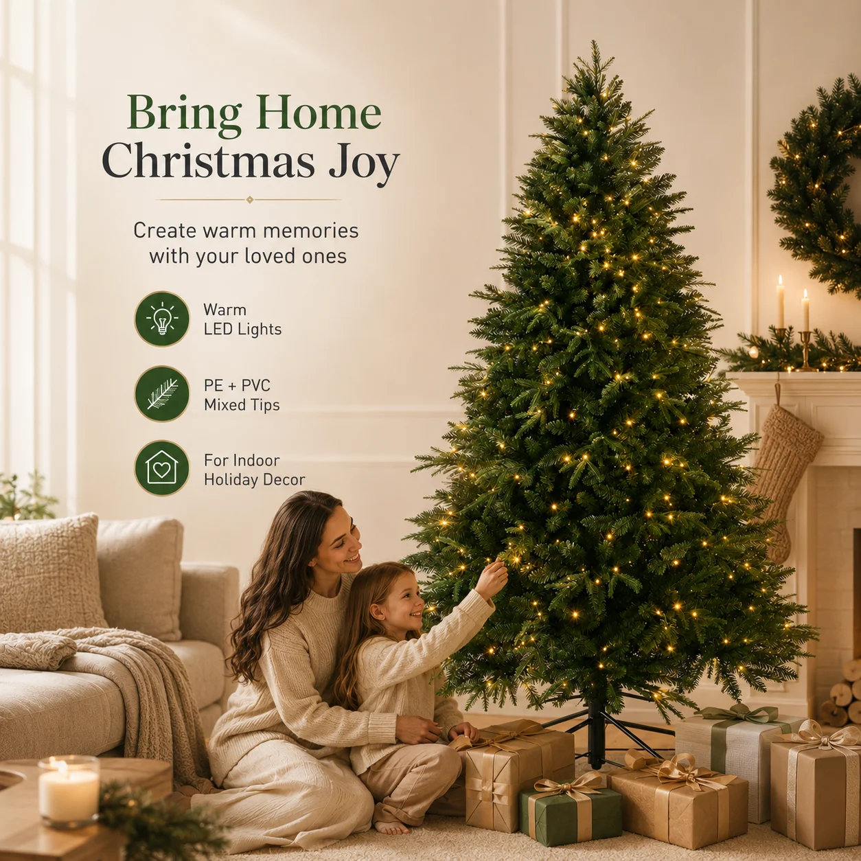 Artificial Christmas Tree Large PE+PVC Material Encrypted High grade Christmas Tree 1.2M To 2.7M Family Christmas New Year Decor
