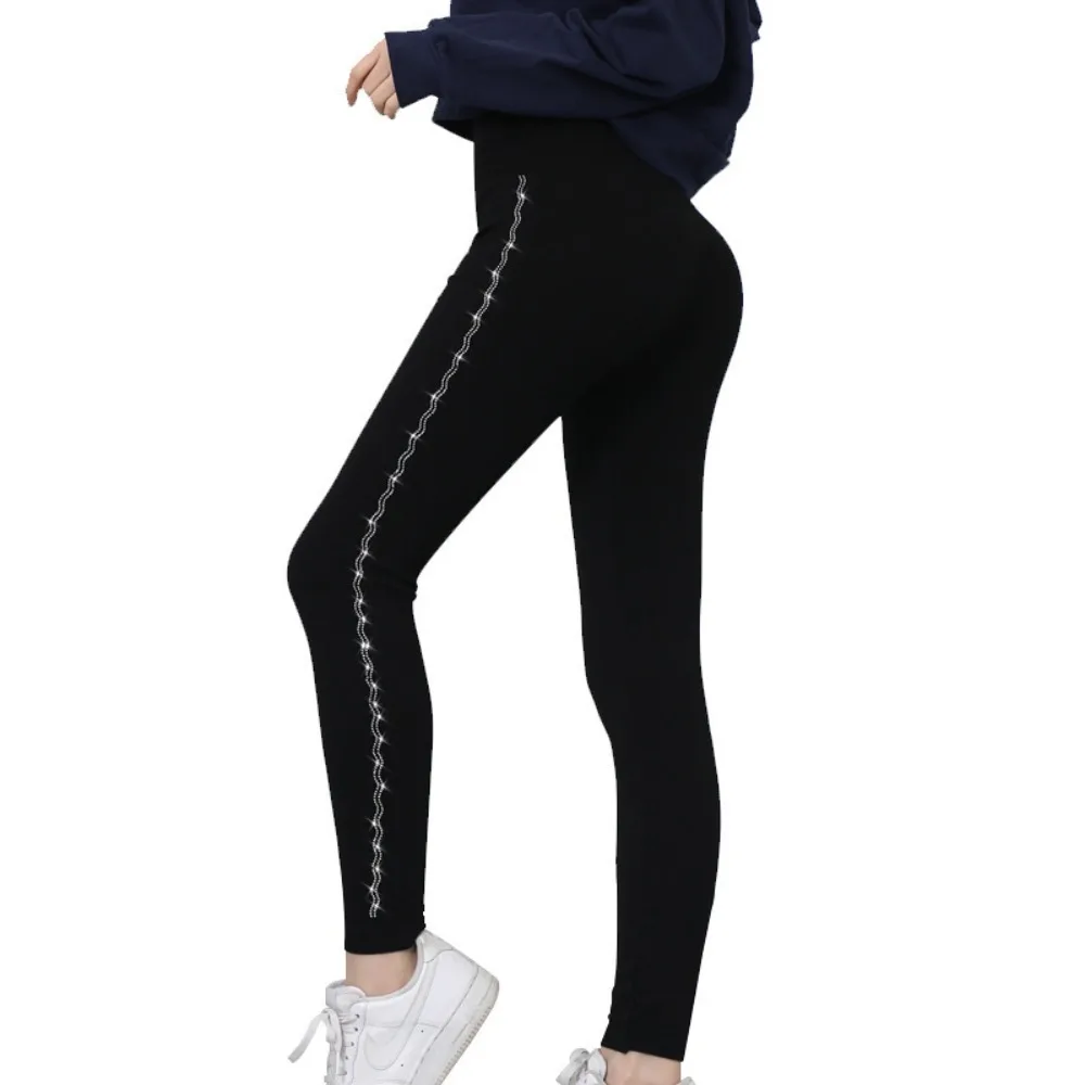 مشرق الحفر بريق طماق سوبر مرونة عالية الخصر الترفيه بريق بانت الحريم السراويل رشاقته الماس بريق السراويل مكتب #4