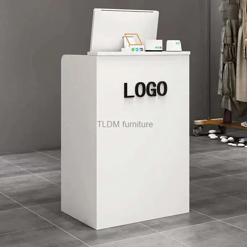 

Modern Reception Desks Office Furniture white minimalist company Front Desk Small Clothing Store Reception Checkout Counter Z