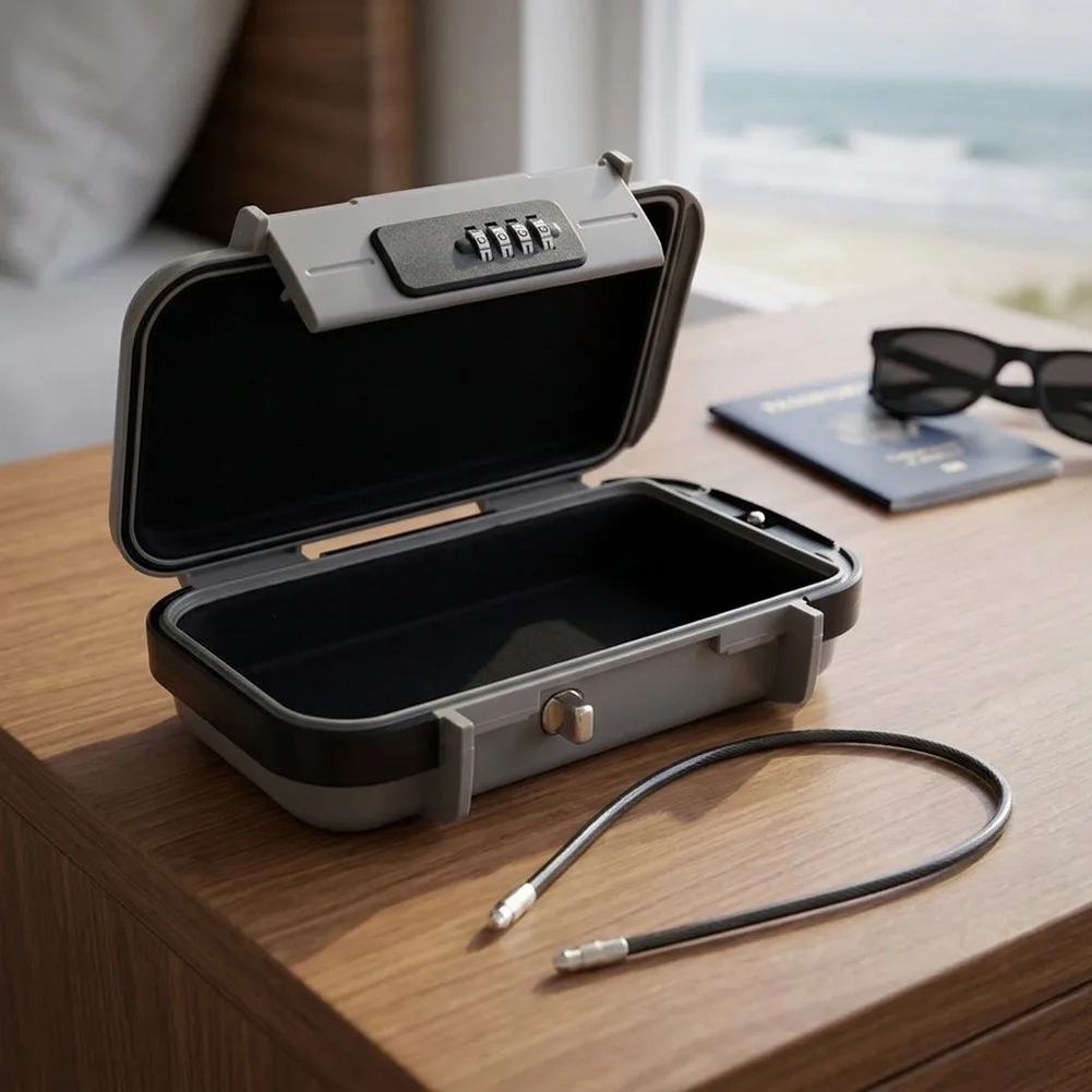 For Phone For Passport Portable Travel Safe for hotel Cruise 27*16*7CM Spacious Valuables Storage Lightweight Lock Box