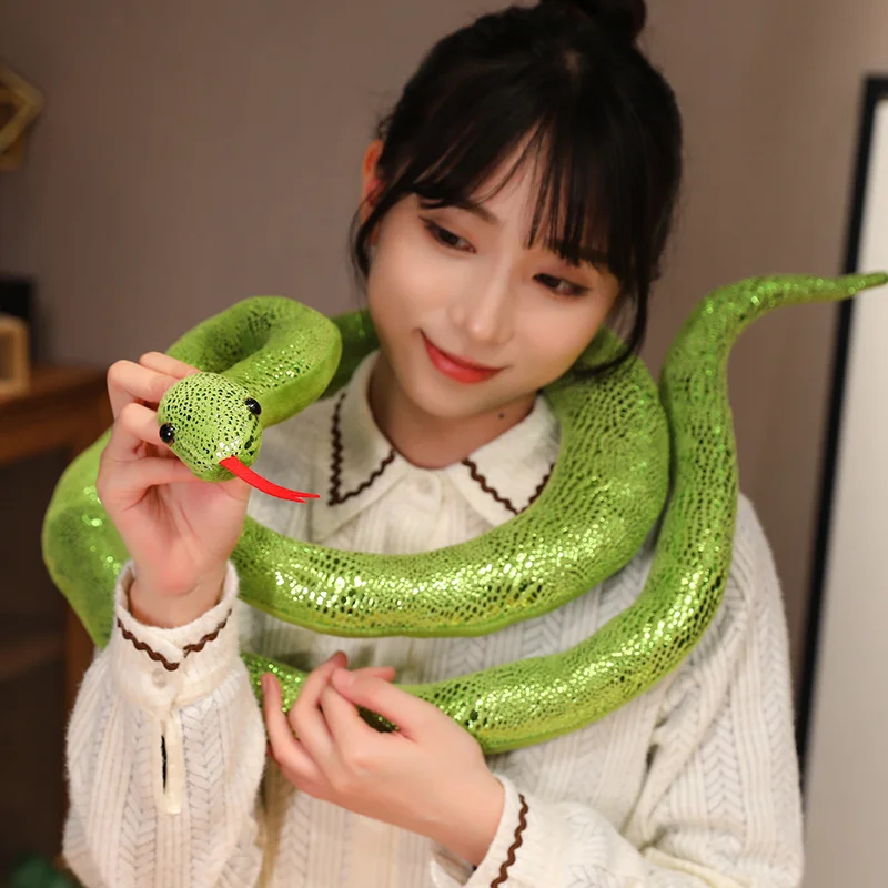 1pc 160-400cm Simulation Python Plush Toys Stuffed Real Life Big Snakes Plushie Doll Creative Christmas Gifts