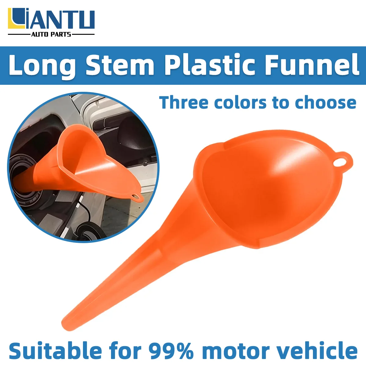 1/2/3/5/10/20PCS Universal Car Fuel Funnel Long Stem Plastic Funnel Oil Gas Filling Funnel Vehicle Engine Oil Funnel Auto Parts