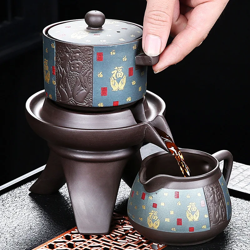 

Автоматический набор для домашнего использования, Ленивый артефакт, Кубок Кунг-фу, Чайник Цзыша, Чайник для заваривания чая, Легкий роскошный привет