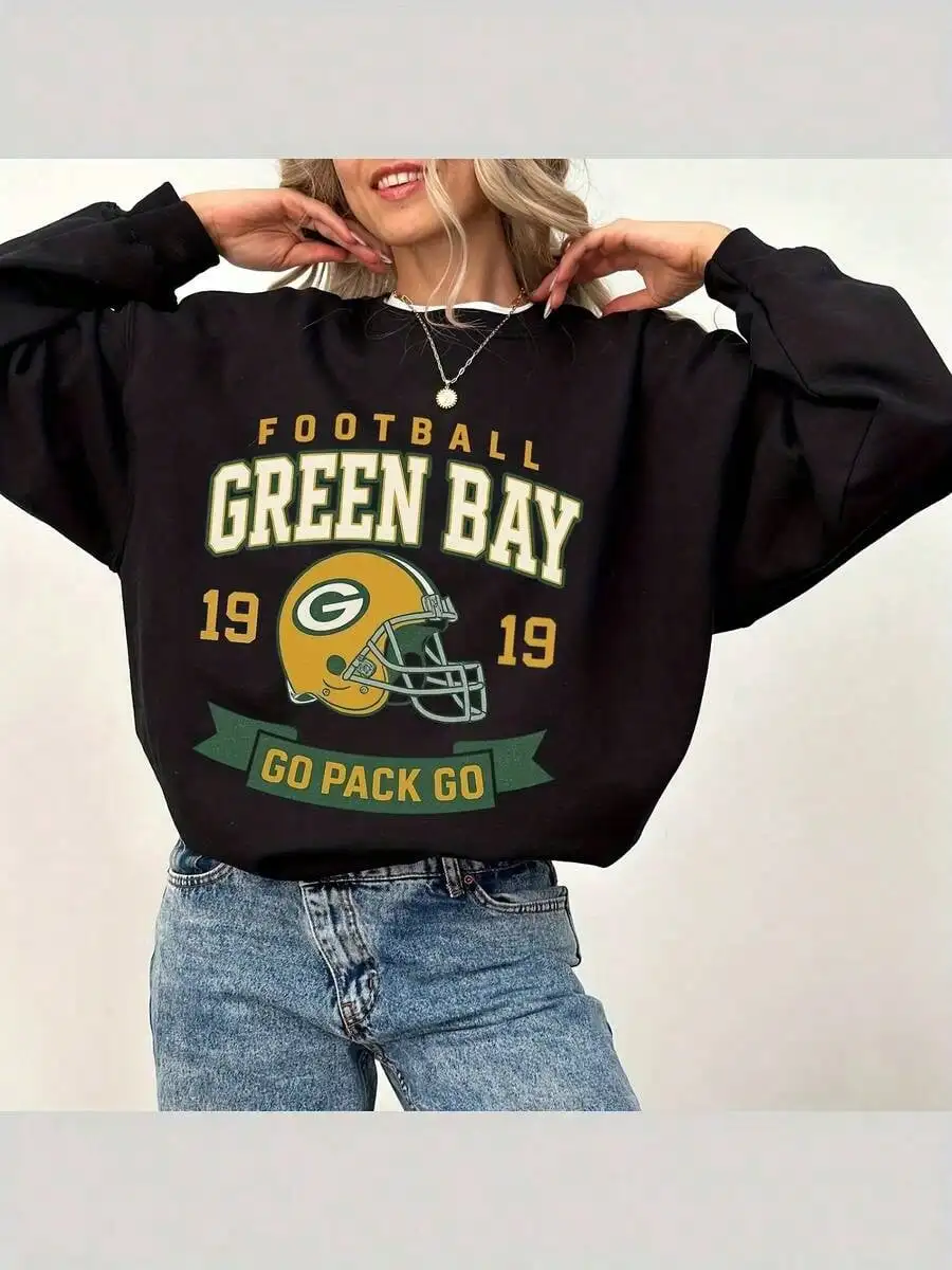 

Женская толстовка свободного кроя с ретро-принтом футбольного мяча, худи в винтажном стиле для осени и зимы