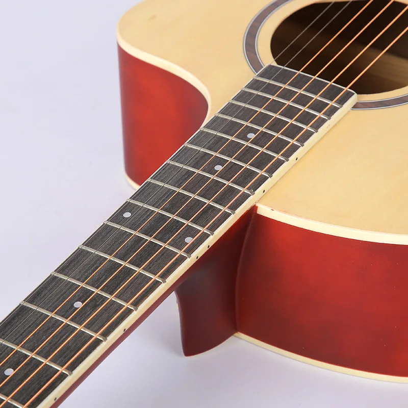 41‑Inch 6‑String Acoustic Folk Guitar Cutaway Wooden String Instrument for Adult Beginners Daily Learning Practice