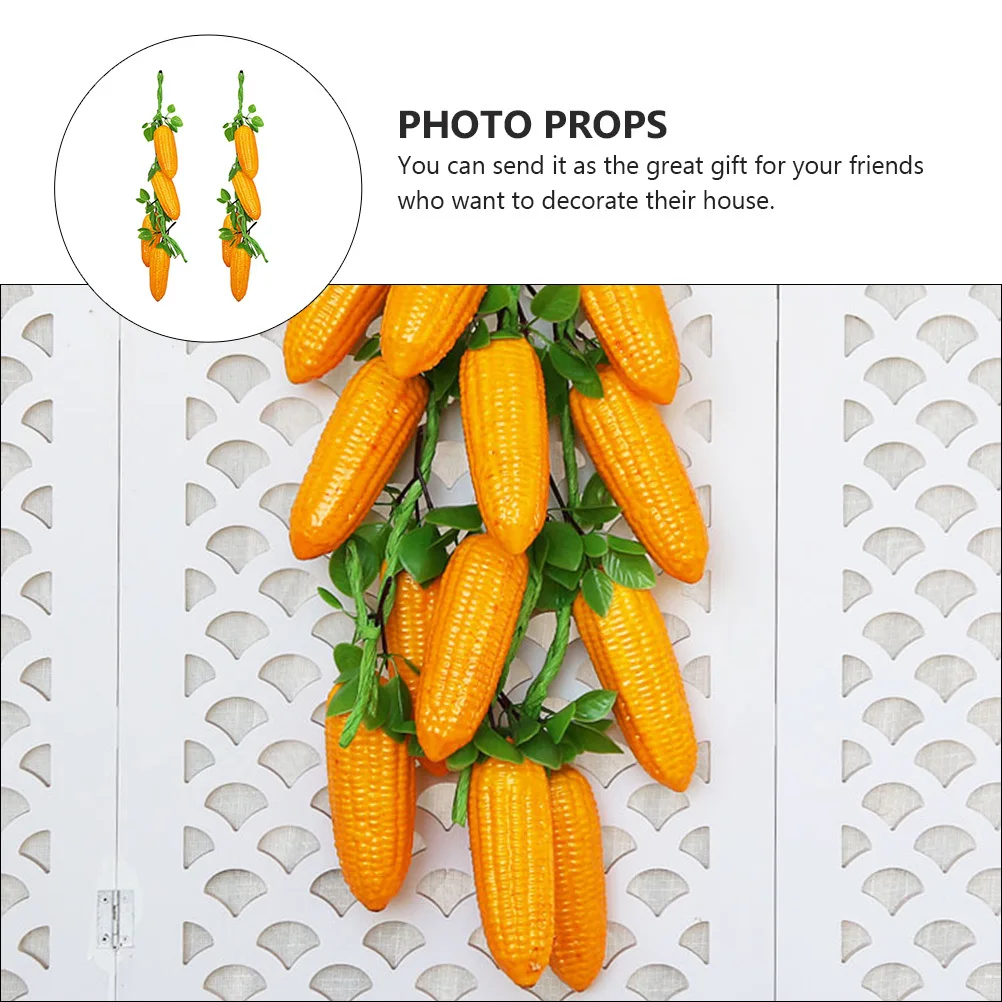 

2Pcs Simulation Corn String Bright Colorful Decorative Pendant Hanging Ornament Photo Props for Home Simulation Corn String