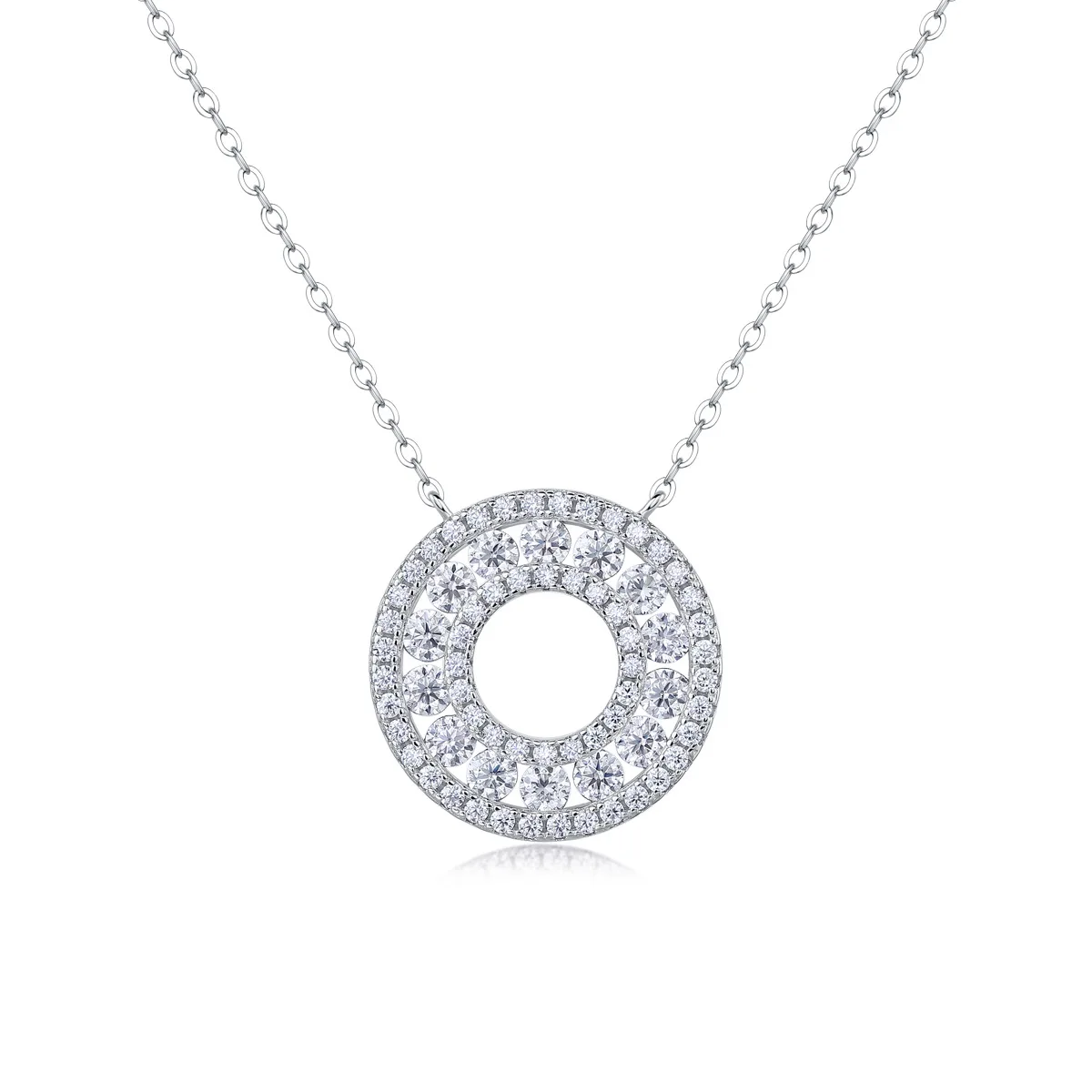 Moissanite Dia Woman Pendant Sier Necklace For Women Chains Party Bridal Fine Jewelry 925sterling Silver Necklace