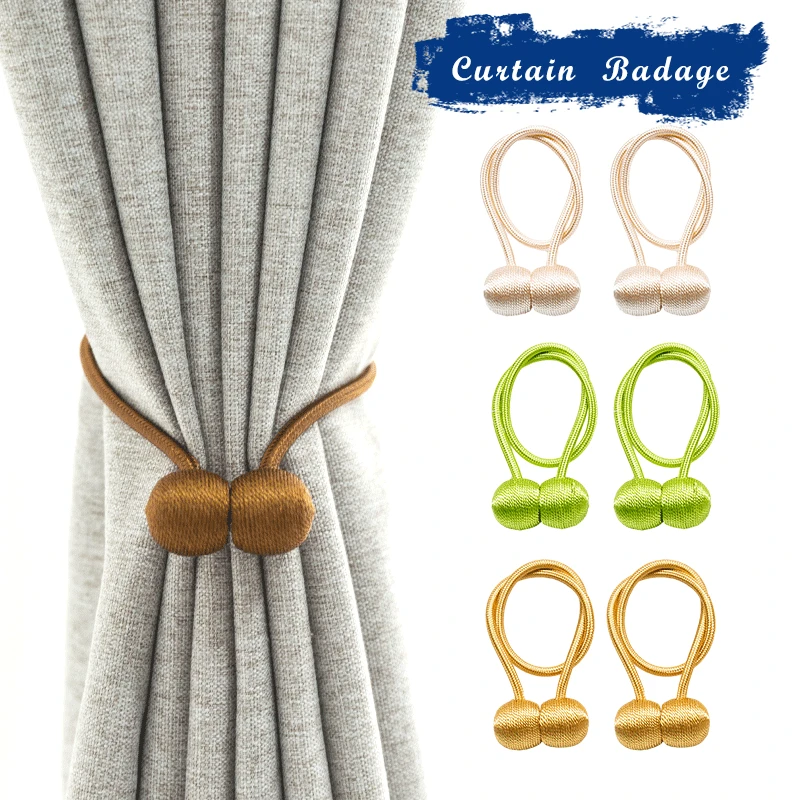 

Polyester Magnetic Curtain Tieback Holder, Buckle Clip, Decorative Home Accessory, Tie Ring Buckle, 2 Pcs