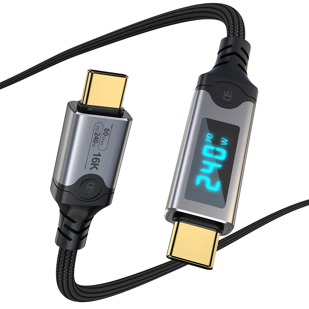 

Thunderbolt 5 Digital Display USB5.0 Cable – 16K@60Hz 120Gbps 240W Compatible with Thunderbolt 5/4 LED Indicator