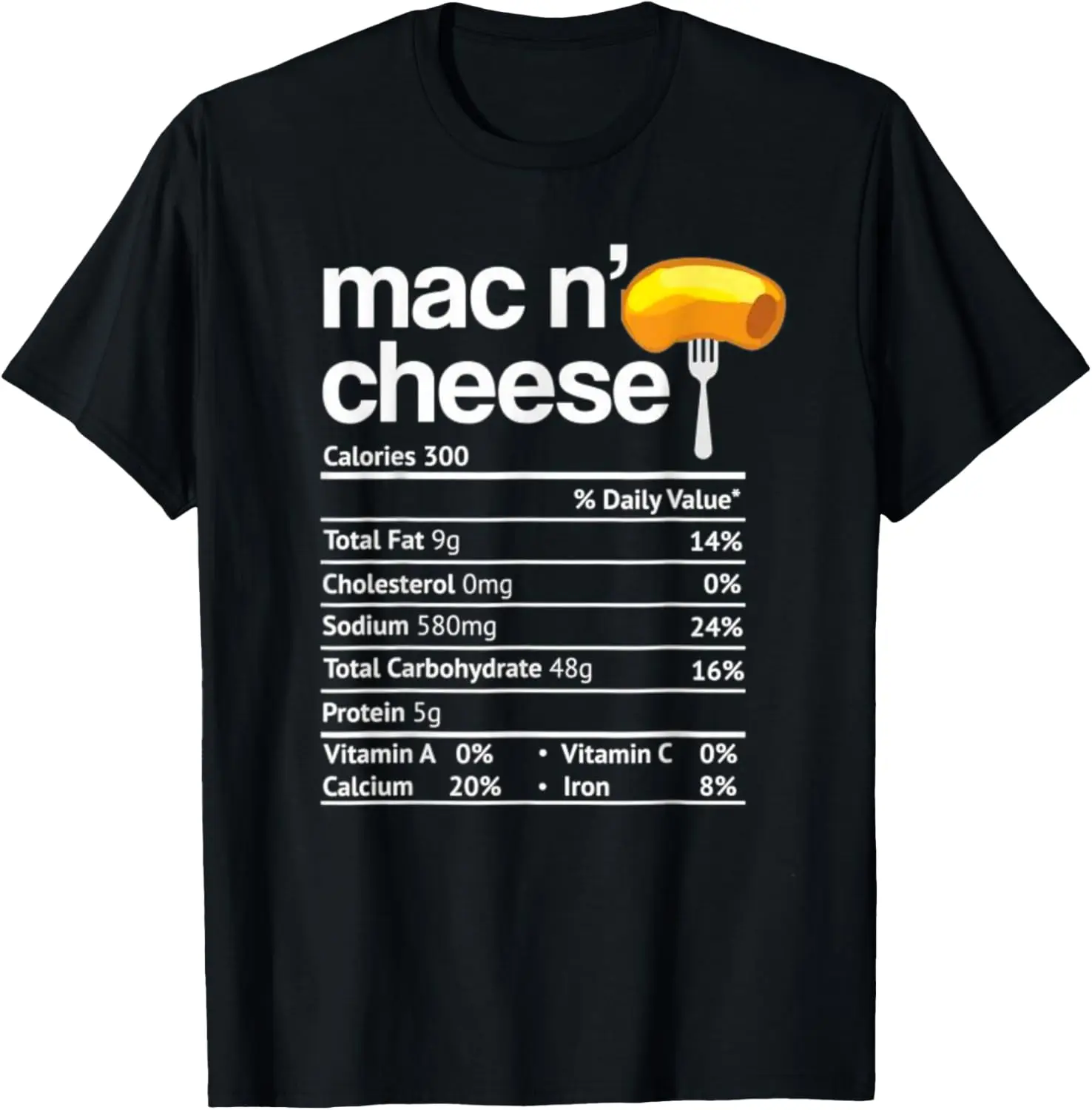 Acción de Gracias Mac N Cheese Información nutricional Camiseta de regalo divertida
