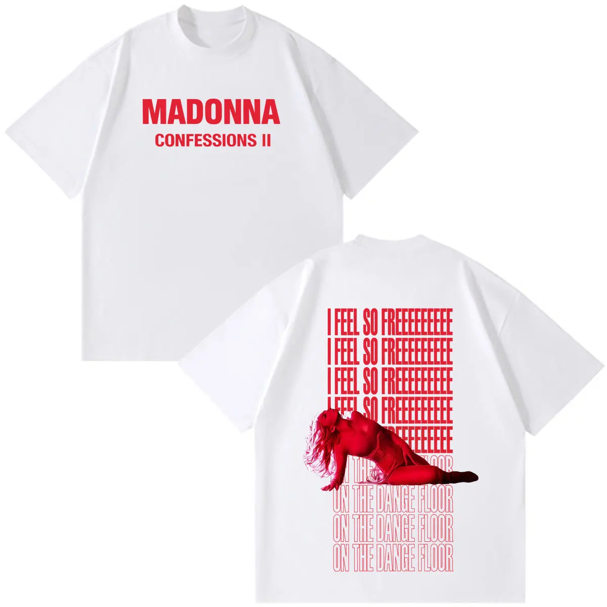 Madonna CONFESSIONS II Album Tour 2026 Print TShirt Men Women Fashion Harajuku T-shirt Summer Casual Cotton Streetwear T-shirts