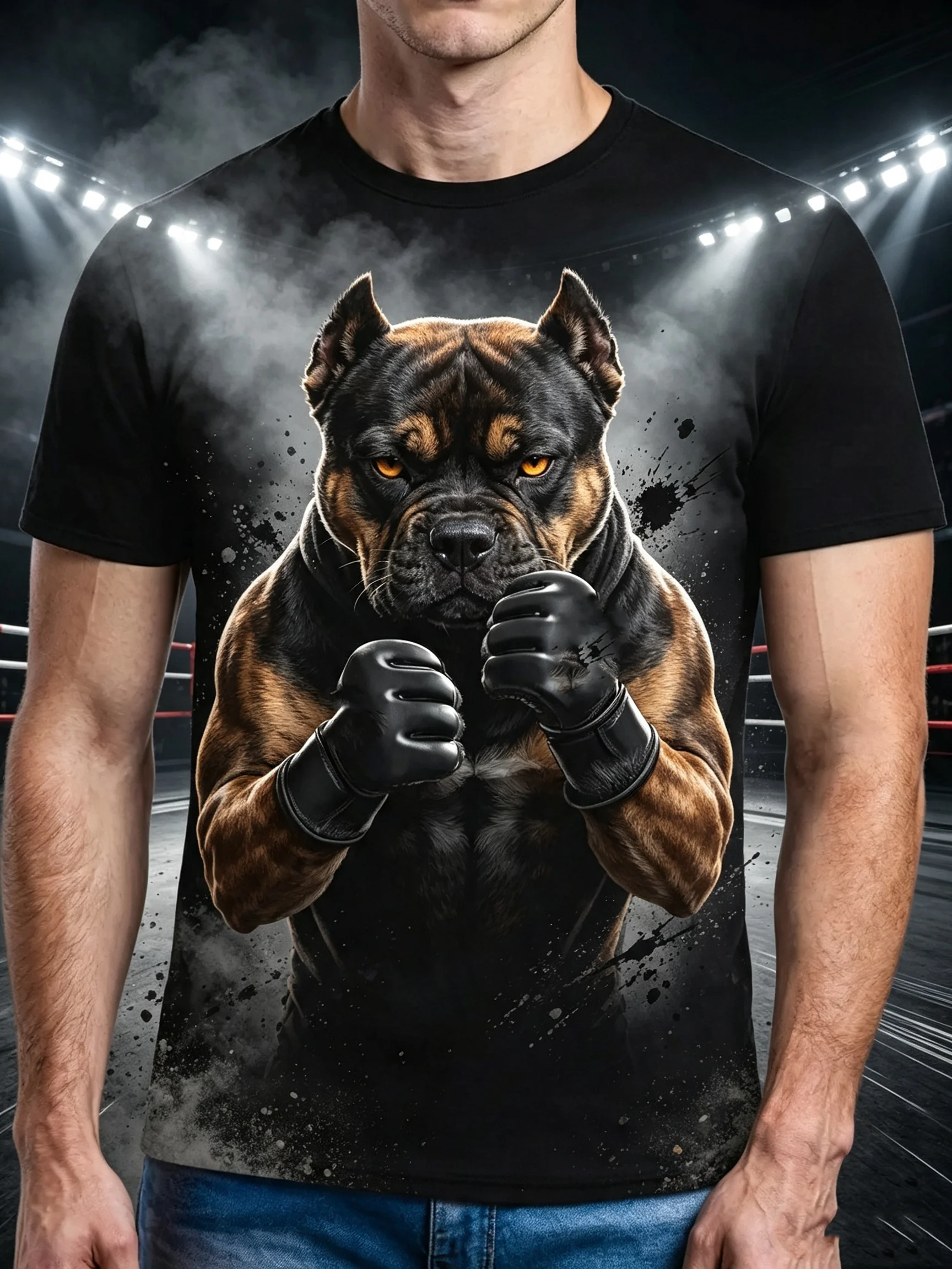 Men's Bowling Animal Pattern Short Sleeve T-Shirt Fashion Cool Party Daily T Shirt Outdoor Casual Crew Neck Tops Summer Clothing