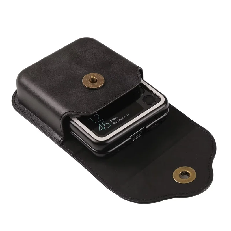 Mobile Phone Flip Leather Belt Clip Case For Samsung Galaxy Z Flip 6 5 4 3 Cover