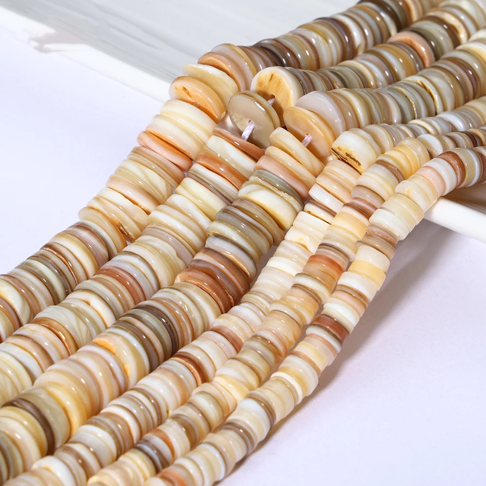 

100% Natural 6/8/10mm Coffee Shell Spacer Beads Rondelle Beads For Jewelry Making DIY Bracelets Accessories 15''