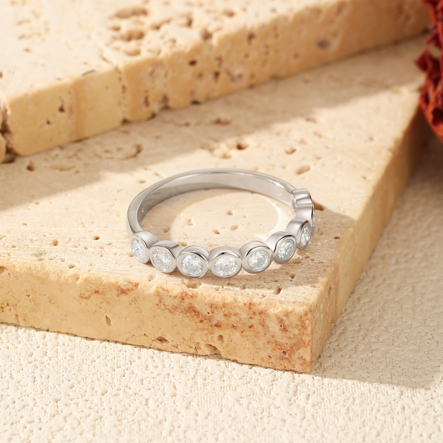 Women's Moissanite Eternity Ring in 925 Sterling Silver