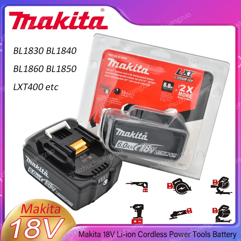 

Genuine 6.0Ah makita BL1860 18V Battery Power Tools Li-ion Replacement LXT BL1850 BL1840 for 18V Screwdriver with BMS TPCELL 18V