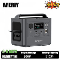 AFERIY P010 Portable Power Station, 800W 512Wh Outdoor Generator, 8 Outputs, 1.5H Full Charge, 3500+ Cycles LiFePO₄ Battery